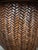 Woven Reed + Faux Leather Center Dining Table After Tommy Bahama 36" Glass Top For Sale - Image 15 of 17