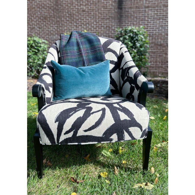 Thayer Coggin 1980s Thayer Coggin Modern Graphic Accent Chair For Sale - Image 4 of 5