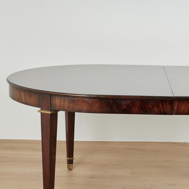 Large Louis XVI Style Flame Mahogany Extendable Dining Table For Sale - Image 14 of 18