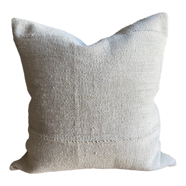 Vintage Rug Pillow Cover With Original Seams For Sale