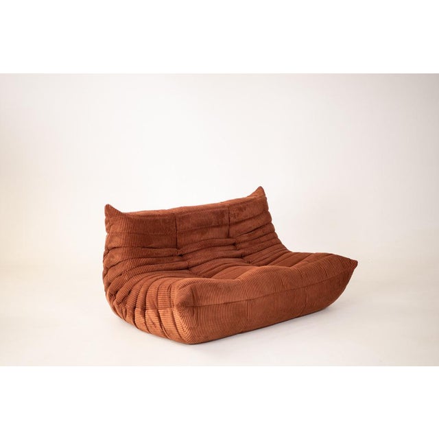 Textile Togo Living Room Set in Velvet Blue by Michel Ducaroy for Ligne Roset, 1979, Set of 5 For Sale - Image 7 of 14