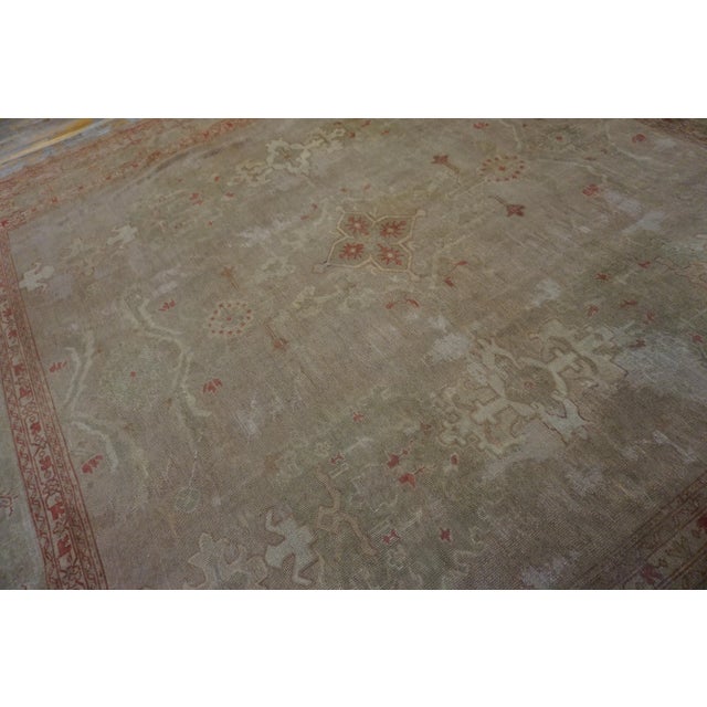 Brown Early 20th Century Turkish Oushak Carpet ( 10'10" x 11' 330 x 335 ) For Sale - Image 8 of 9