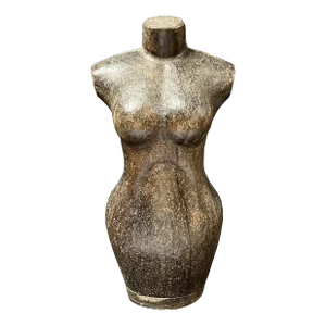 Large Solid Carved Wooden Papermache Mold Female Torso Sculpture