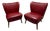 Mid-Century Modern Cocktail Chairs in Red Faux Leather, 1950s, Set of 2 For Sale
