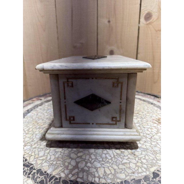 Gold Napoleon III Marble Jewelry Box For Sale - Image 8 of 9