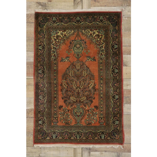 Terra Cotta Antique Orange Persian Bijar Rug - 03'04 X 05'00 For Sale - Image 8 of 8