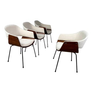 Wooden Shell Chairs, 1950s, Set of 4 For Sale