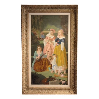 Unknown Artist, Tempera on Cardboard, 1880, Mixed Media For Sale