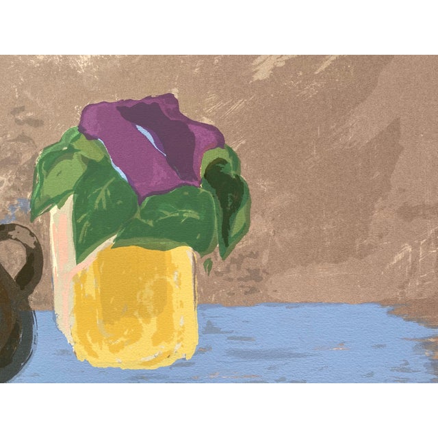 Efraim Fima, Chinese Israeli Modernist Still Life Lithograph Abstract Flowers in Vase For Sale - Image 4 of 10