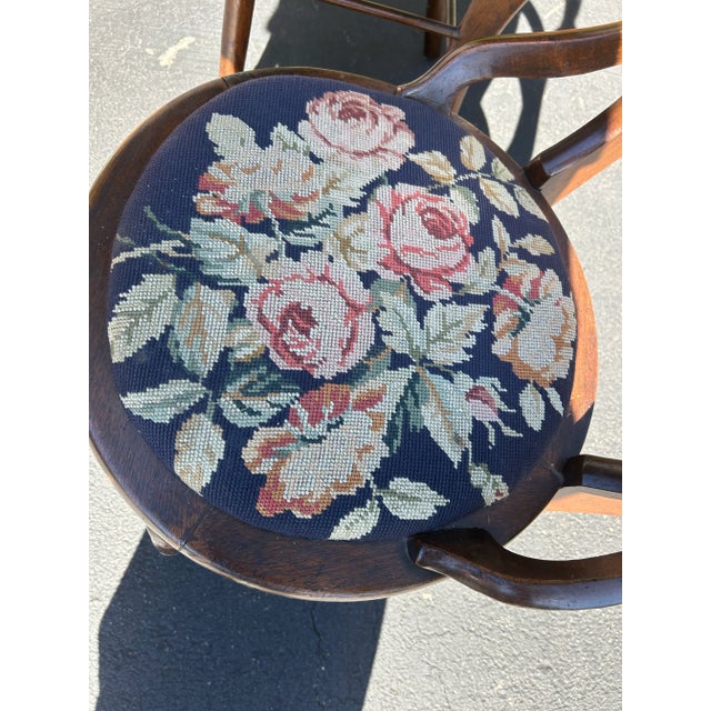 Wood Pair of Antique Needlepoint Chairs For Sale - Image 7 of 10