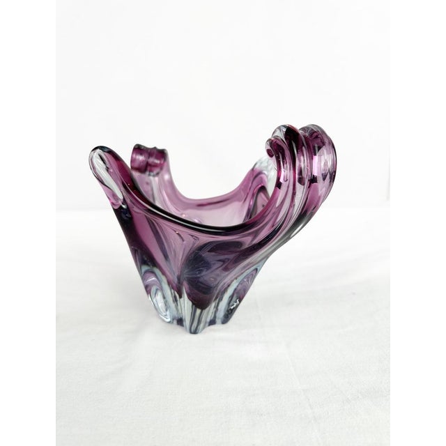 Mid-Century Modern Sommerso Art Glass Sculptured Bowl by Cristallo Venezia, 1960 For Sale - Image 6 of 18