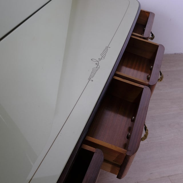 Italian Design Briarwood Dressing Table with Mirror and Drawers, 1950s For Sale - Image 10 of 18