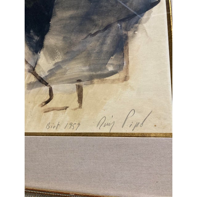 Manolo RUIZ-PIPÓ (Granada 1929 - Saint-Romain-Le-Noble 1998) Biotin couple Watercolor and gouache on framed paper. Signed,...