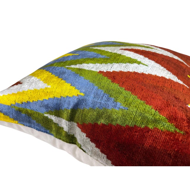 Large Silk Cushion Cover with Zigzag Design, 2000s For Sale - Image 6 of 11