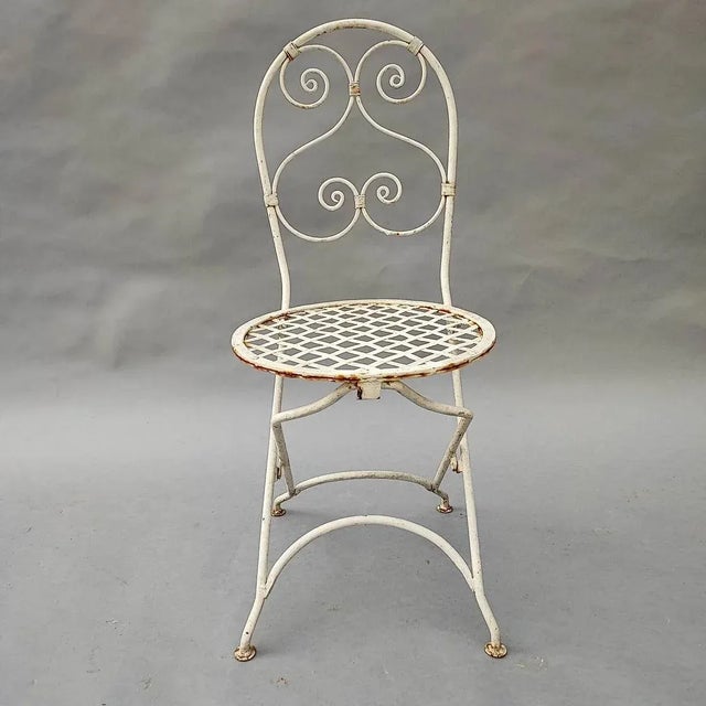 White Iron Garden Chairs, Set of 3 For Sale - Image 3 of 7