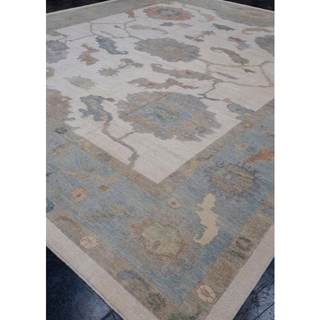 Turkish Turkish Oushak Rug 13'10" x 16' For Sale - Image 3 of 8
