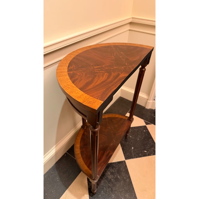Wood Scarborough House Demilune or Half-Round End Table by Maitland-Smith For Sale - Image 7 of 8