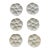 1960s French Gien White Barbotine Majolica Oyster Plates - Set of 6 For Sale