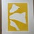 Original signed 2025 abstract monotype artwork sunny yellow, unframed