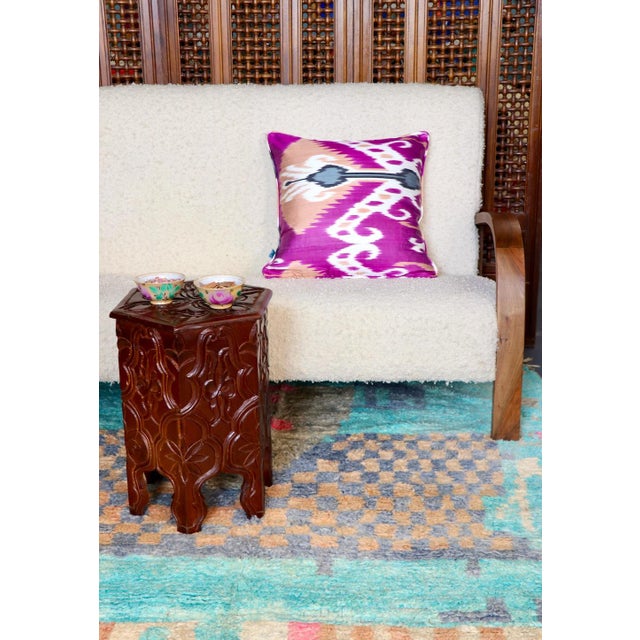Traditional Pink Boukhara Ikat Pillow For Sale - Image 3 of 4