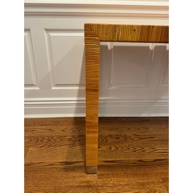 Bielecky Brothers Bielecky Brothers Cane Rattan Console Desk For Sale - Image 4 of 16