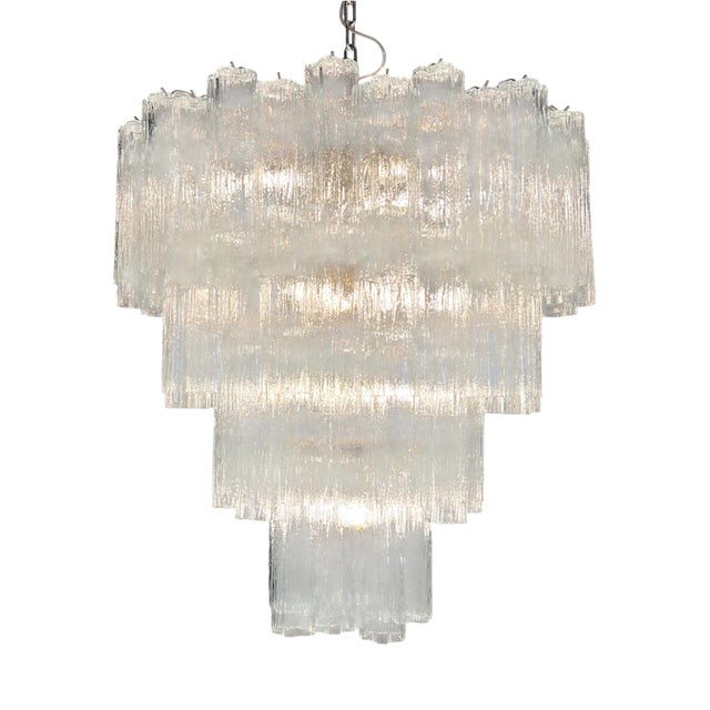 Italian Chandelier in Transparent Murano Glass, 1990 For Sale