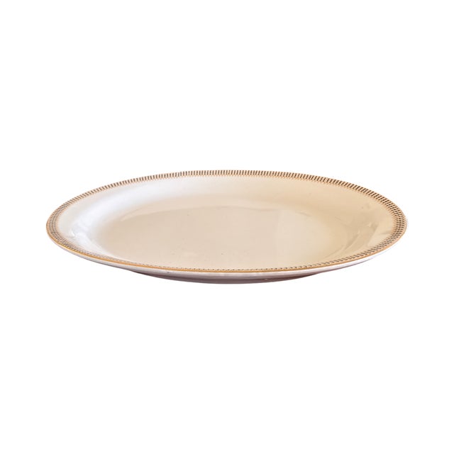 An extra-large antique semi-vitreous china oval serving platter in the classic Empress shape by Homer Laughlin China Co....