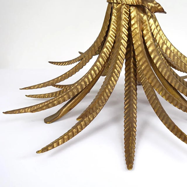 Hollywood Regency Gilded Sheaf of Wheat Coffee Table in the Style of Coco Chanel, 1960s For Sale - Image 6 of 10