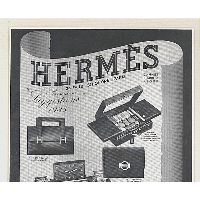 This is a matted original French Hermes advertisement print that dates to 1938. It originally appeared in a French...