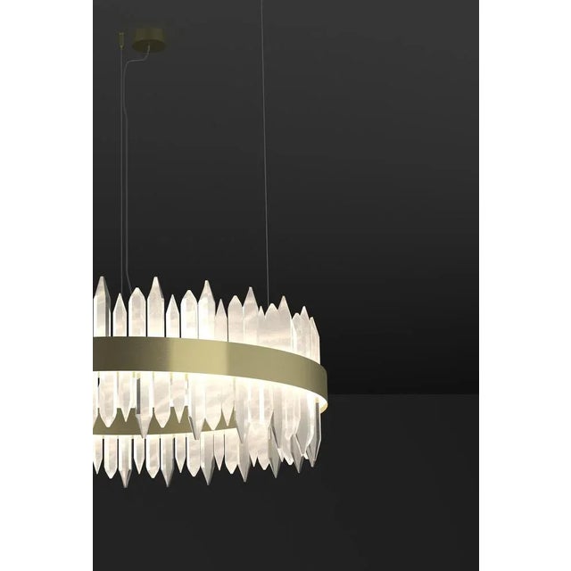 Uranano Brushed Brass 60 Pendant Light 2 by Alabattro Italian For Sale - Image 4 of 7