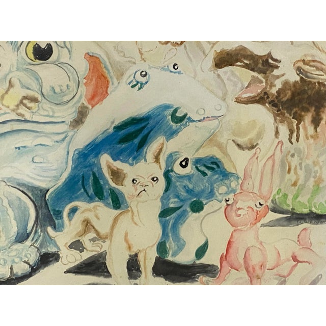 Impressionist Richard Whalen "Jeffery's Toy's" Original Watercolor Painting C.1970s For Sale - Image 3 of 12