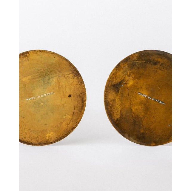 Mid-Century Modern Patinated Brass Vases from Ystad-Metall, 1950s, Set of 3 For Sale - Image 6 of 7