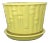 Vintage Mid-Century McCoy Yellow Bamboo Cache Pot Planter For Sale