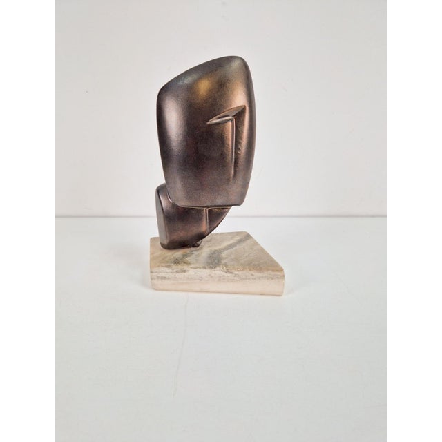 Vintage Abstract Sculpture on Marble Base, 1960s For Sale - Image 3 of 9