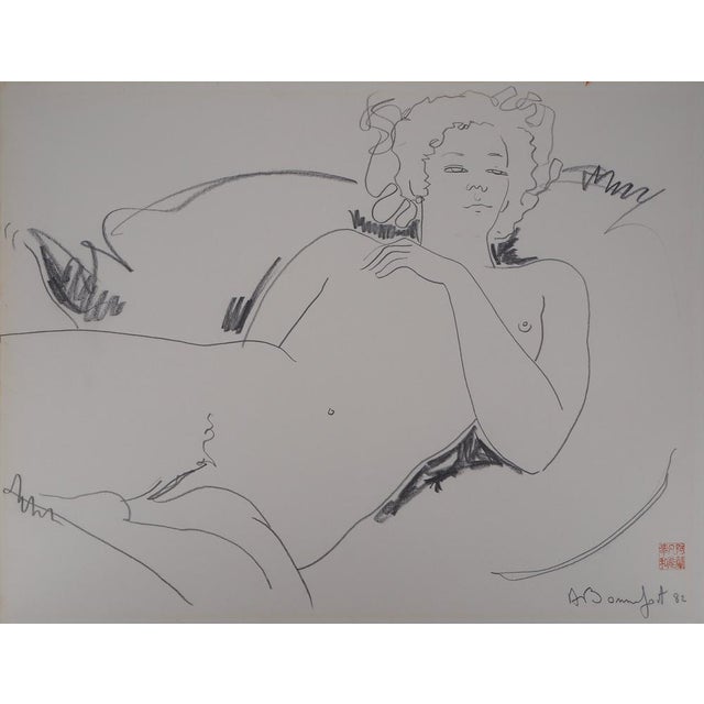 Alain Bonnefoit, Nude Woman, Original Drawing For Sale - Image 8 of 8