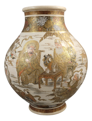 Museum-Scale Kyoto Satsuma Vase by Seiko-en Chokei