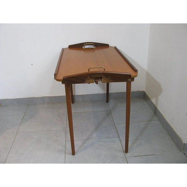 Folding Teak and Oak Serving Tray by Aase Dreieri Ganddal, Norway, 1960s For Sale - Image 16 of 18