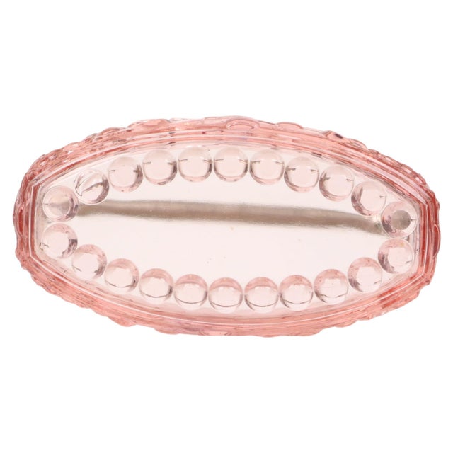 French Pink Depression Glass Jardinière Bowl with Cherubs and Birds For Sale - Image 9 of 18