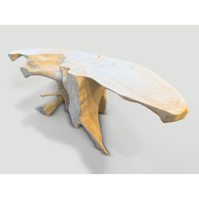 Andrianna Shamaris Bleached Sculptural Console Table For Sale - Image 14 of 18
