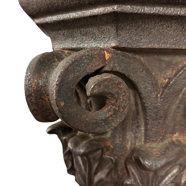 Wood Pair of 19th Century American Beaux Arts Cast Iron Wall Brackets For Sale - Image 7 of 12