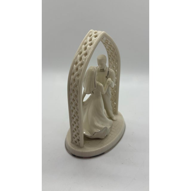 Ivory Lenox Wedding Promises Forever Yours Bride & Groom Cake Topper For Sale - Image 8 of 9