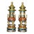 Pair of Vintage Cloisonné Enamel & Gilt Bronze Pagoda Censers / Shrine Vessels For Sale