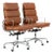 Pair Herman Miller Eames Tall Brown Leather Desk Chair Soft Pad For Sale