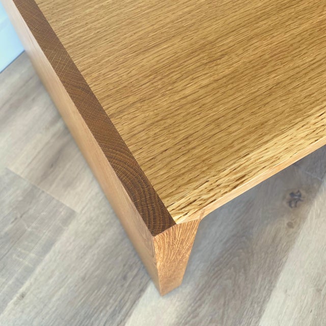 Tan Handmade Modern White Oak Side Table For Sale - Image 8 of 12