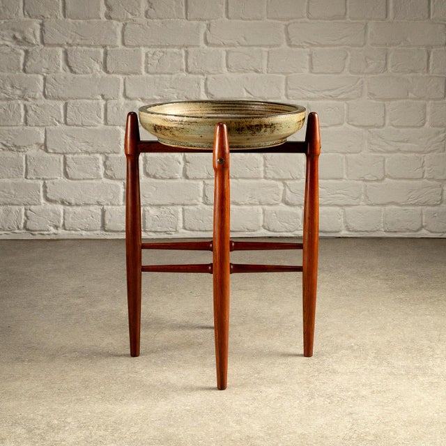 Mid-Century Modern Teak and Ceramic Side Table by Poul Hundevad and Jørgen Mogensen, Denmark, 1960s For Sale - Image 3 of 17
