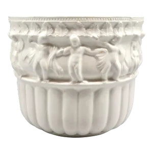 White Italian Cachepot / Planter /Jardiniere With Cherubs