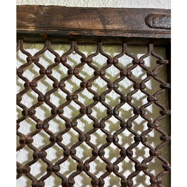 Antique Middle Eastern Iron Jali Window Shutters, Pair For Sale - Image 9 of 12
