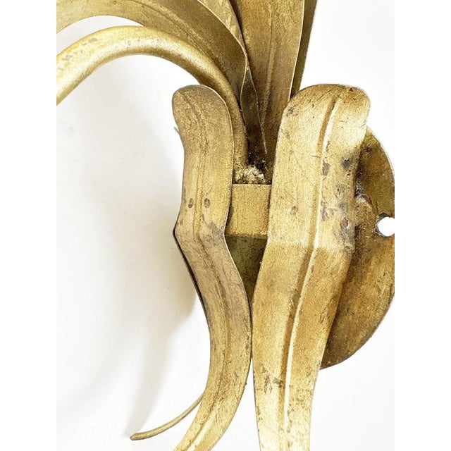 Gilt Metal Wall Light, France, 1970s For Sale - Image 10 of 15