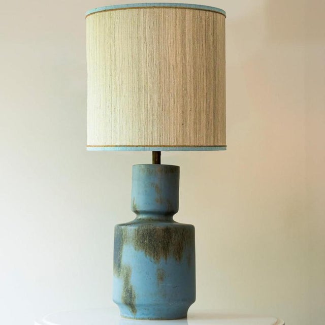 Blue and Brown Ceramic Table Lamps attributed to R. Houben, 1970 For Sale - Image 6 of 10