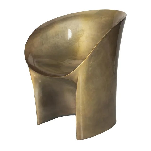 Gold Metallic Moon Armchair by Tokujin Yoshika for Moroso For Sale - Image 10 of 10